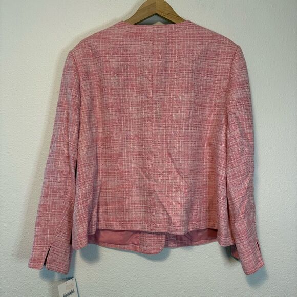 Apostrophe Pink Tweed Style Pink Blazer Jacket Size 24W NWT - Picture 7 of 9